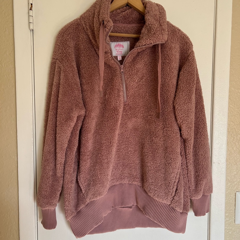 Pink Cozy Sherpa 1/2 Zip Jacket size S